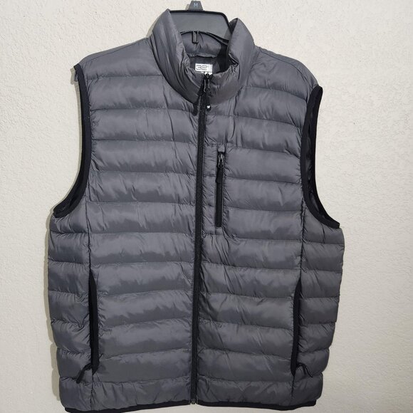 32 Degrees Heat Vest Mens Large Gray Packable Down Puffer Lightweight Quilted - Picture 1 of 12